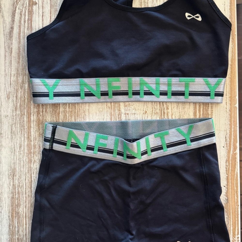 Nfinity Black and Green Athletic Set